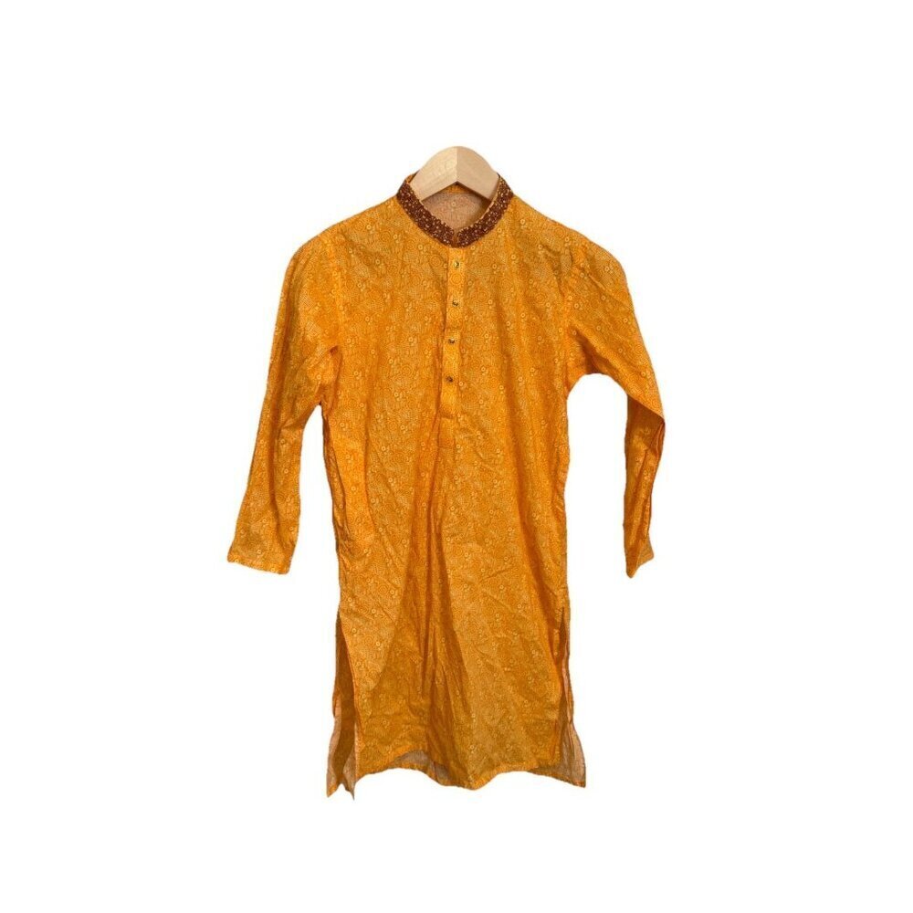 Pakistani Kids J. Junaid Jamshed  Kurta for  Boys Orange Size 10 Embroidered